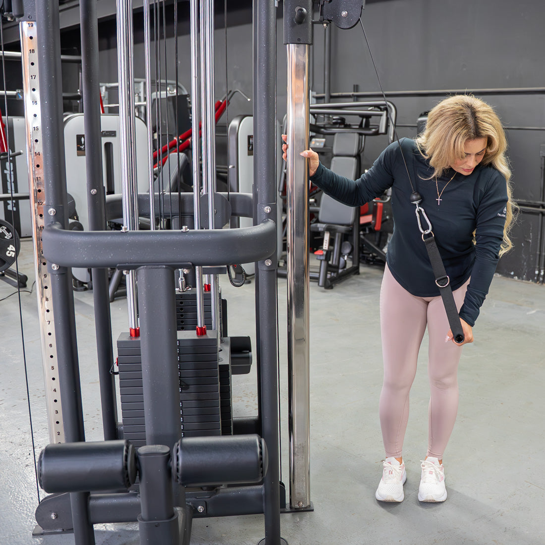 muscle d fitness standard 4 stack jungle gym black version single handle pulley station