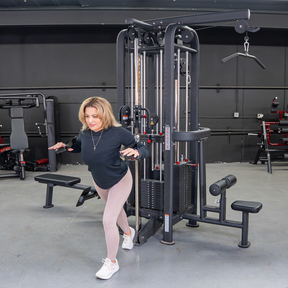 muscle d fitness standard 4 stack jungle gym black version double handle pulley station