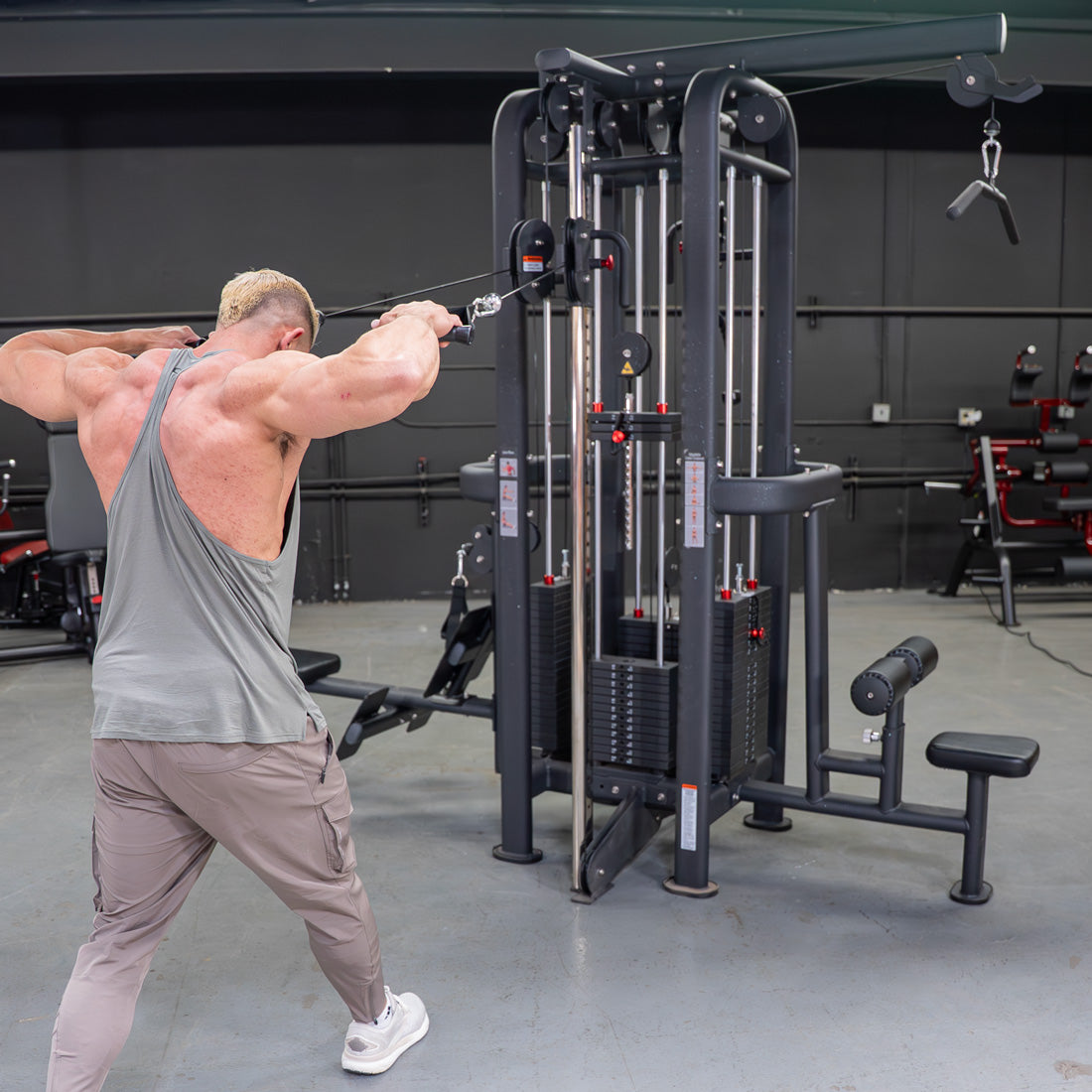 muscle d fitness standard 4 stack jungle gym black version double handle pulley station