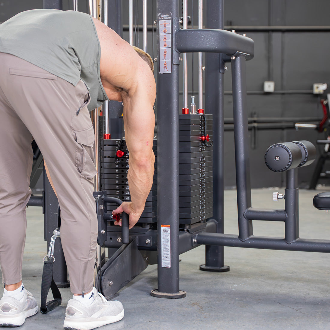 muscle d fitness standard 4 stack jungle gym black version double handle pulley station