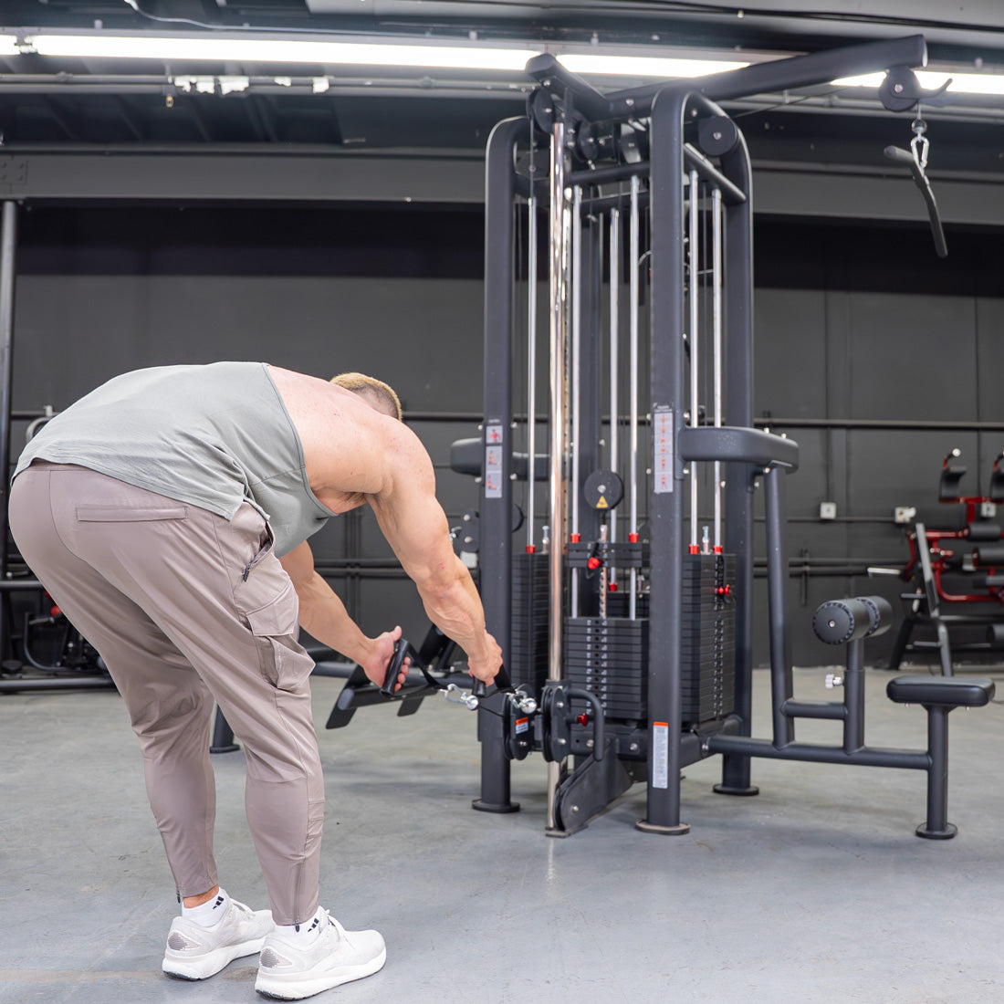 muscle d fitness standard 4 stack jungle gym black version double handle pulley station