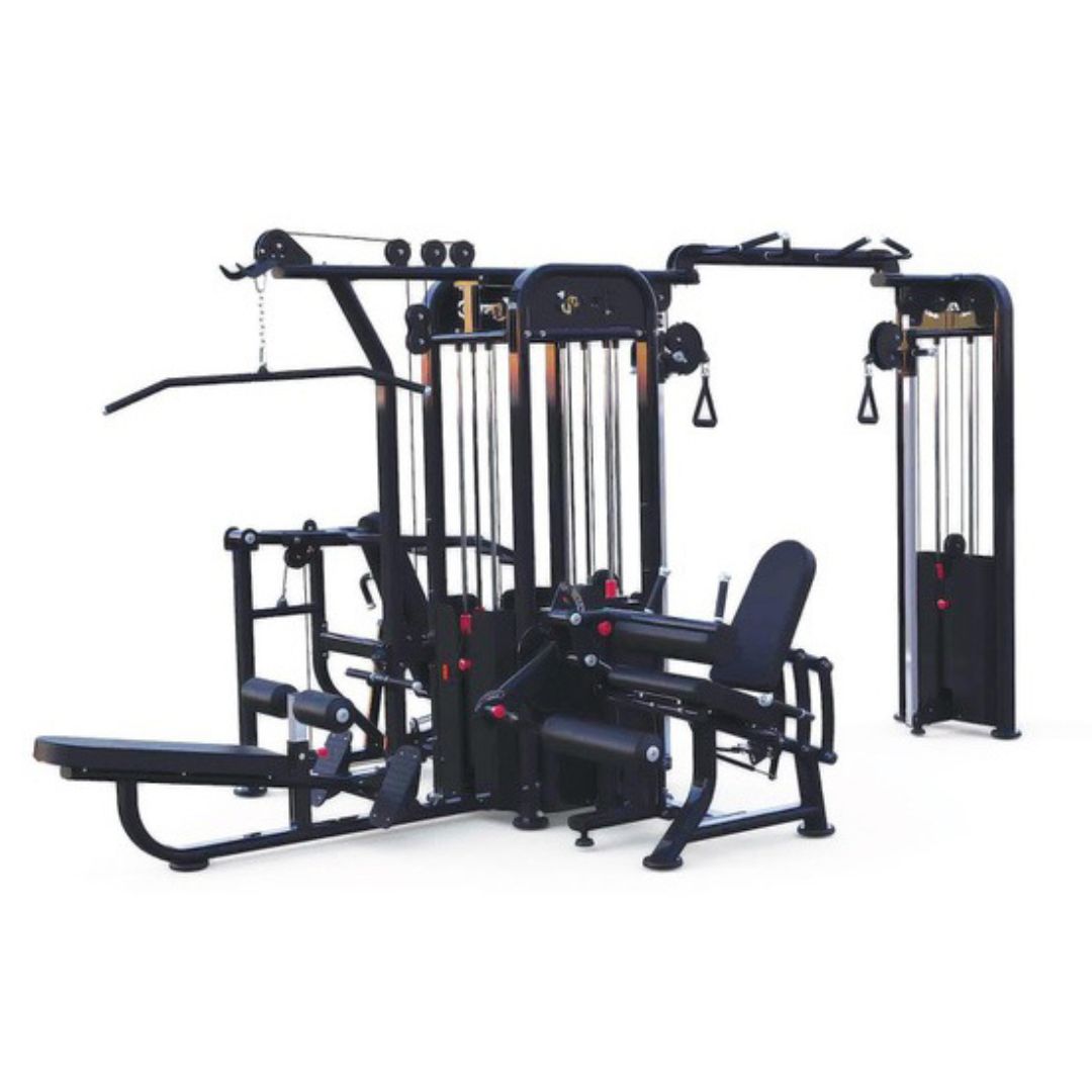 muscle d fitness black 5 stack compact multi gym with dap