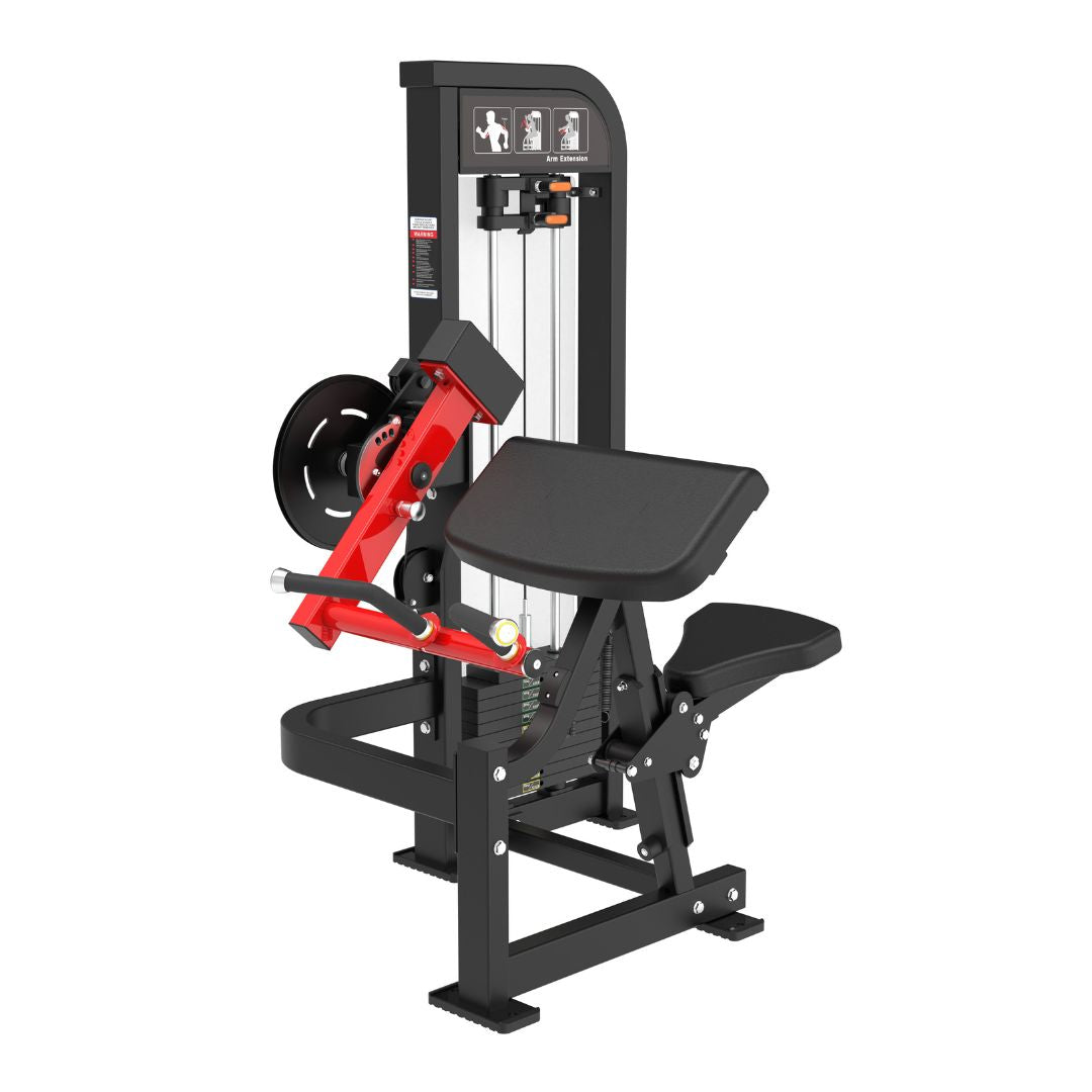 Classic V2 Biceps/Triceps machine with red and black design on a white background