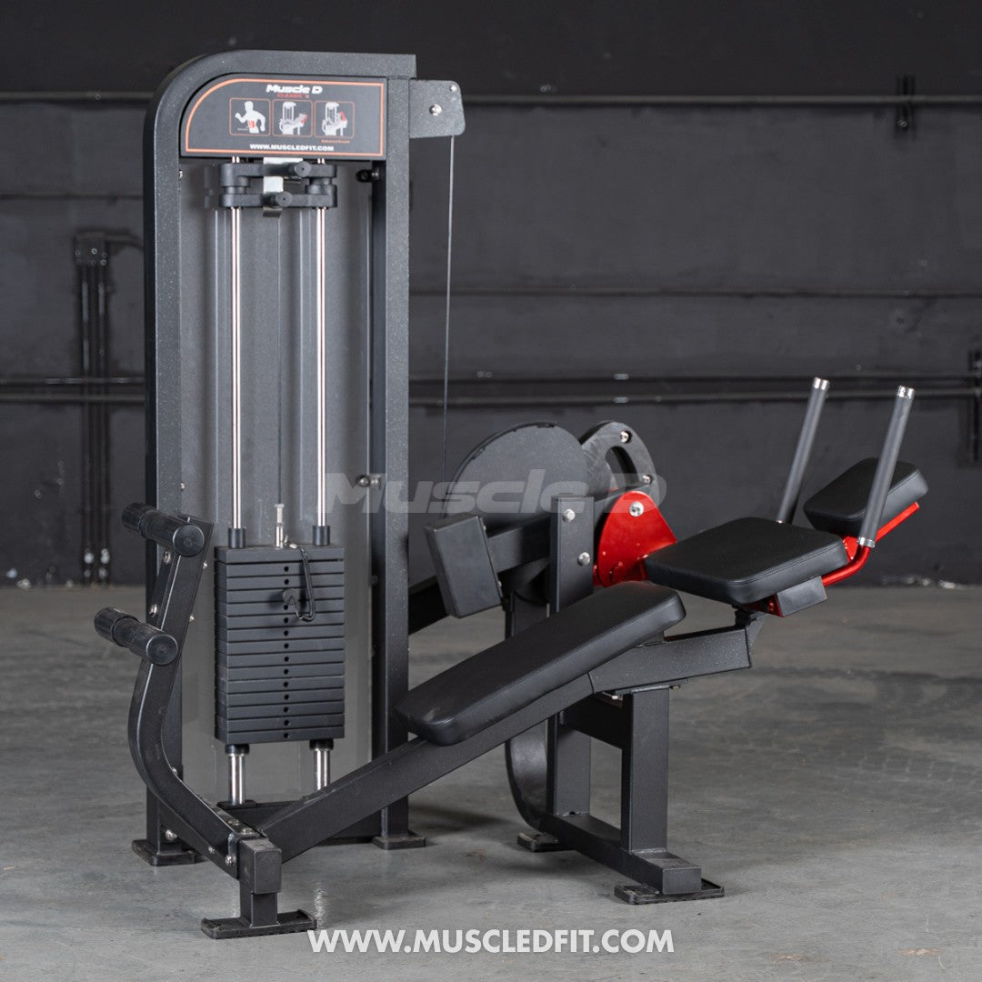 Classic V2 Abdominal Crunch machine with 'Muscle D' branding in a gym setting
