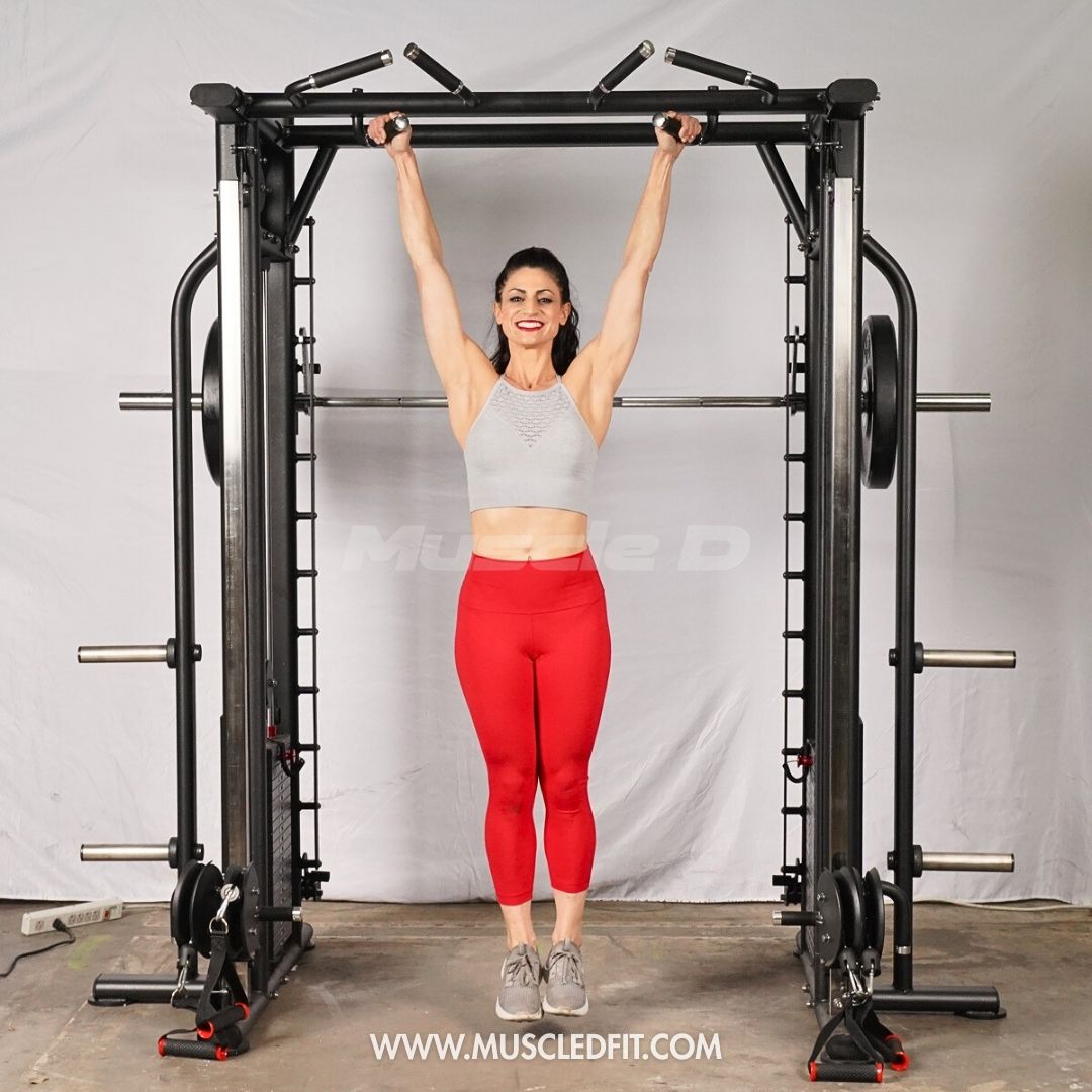 Muscle D Fitness Dual Adjustable Pulley Smith Combo – Full Body Trainer