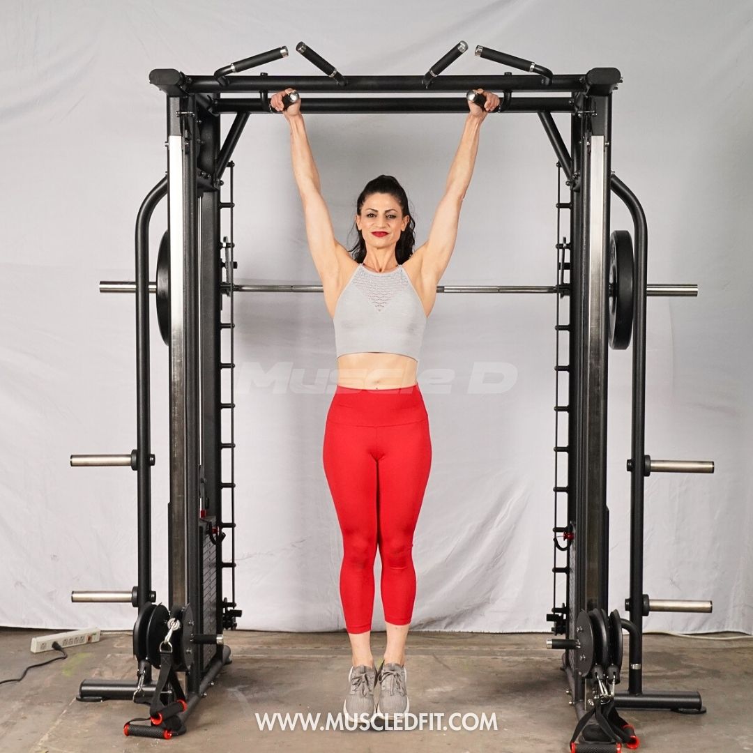 Muscle D Fitness Dual Adjustable Pulley Smith Combo – Full Body Trainer