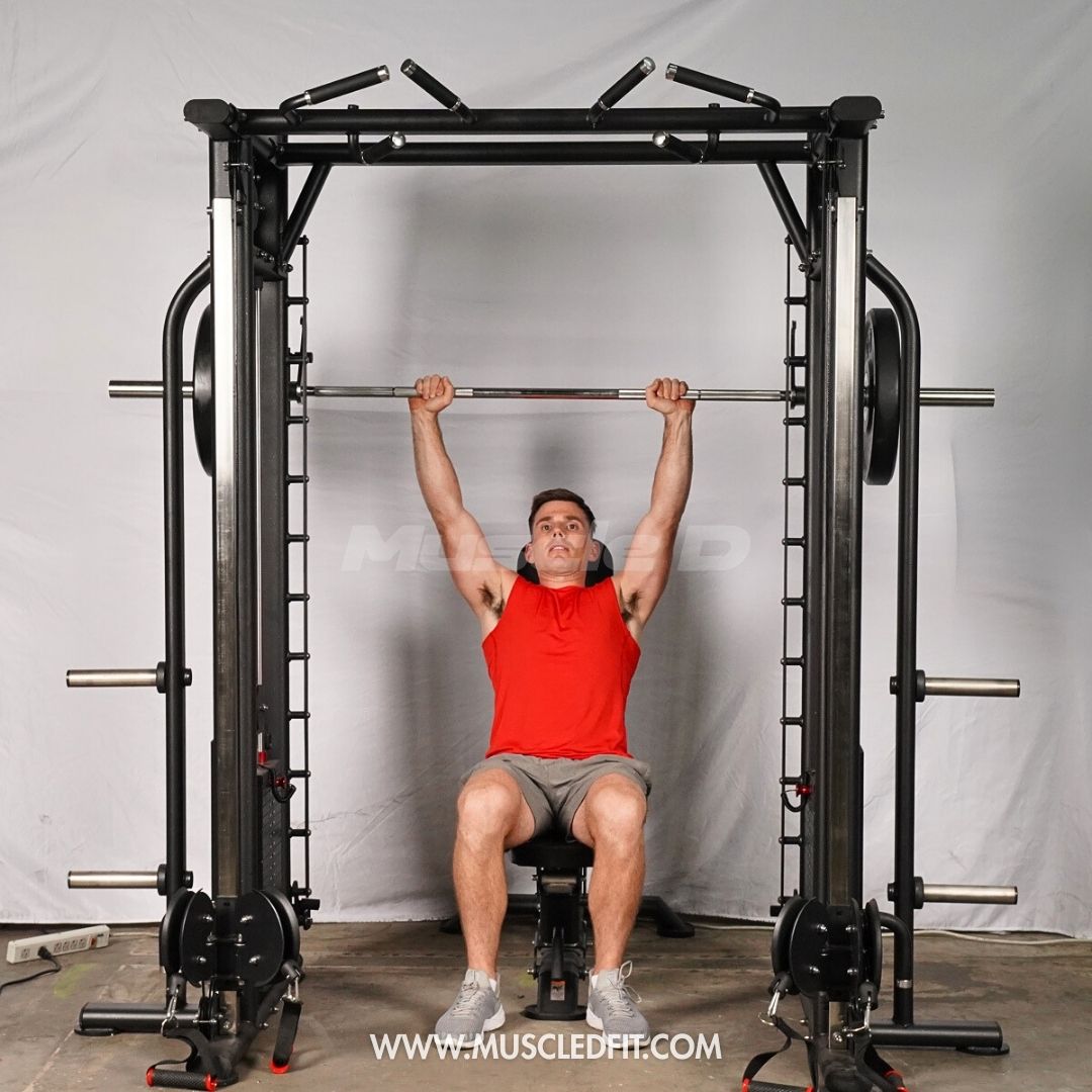 Muscle D Fitness Dual Adjustable Pulley Smith Combo – Full Body Trainer