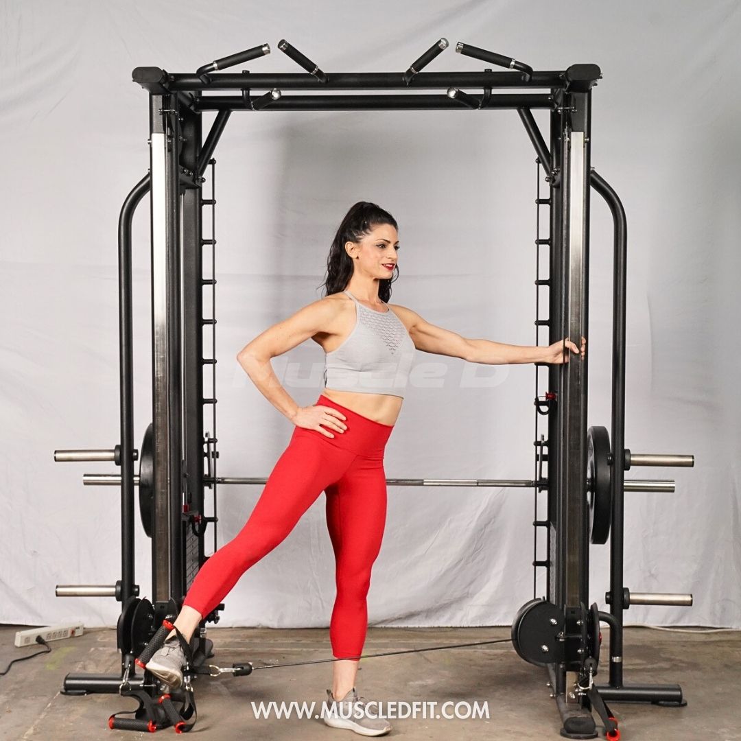 Muscle D Fitness Dual Adjustable Pulley Smith Combo – Full Body Trainer