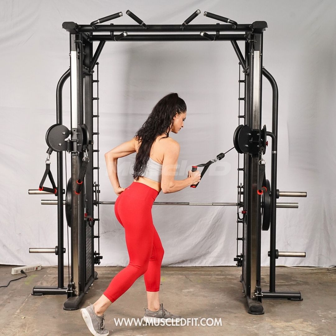 Muscle D Fitness Dual Adjustable Pulley Smith Combo – Full Body Trainer