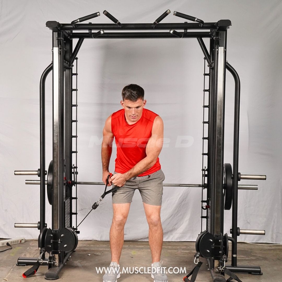 Muscle D Fitness Dual Adjustable Pulley Smith Combo – Full Body Trainer