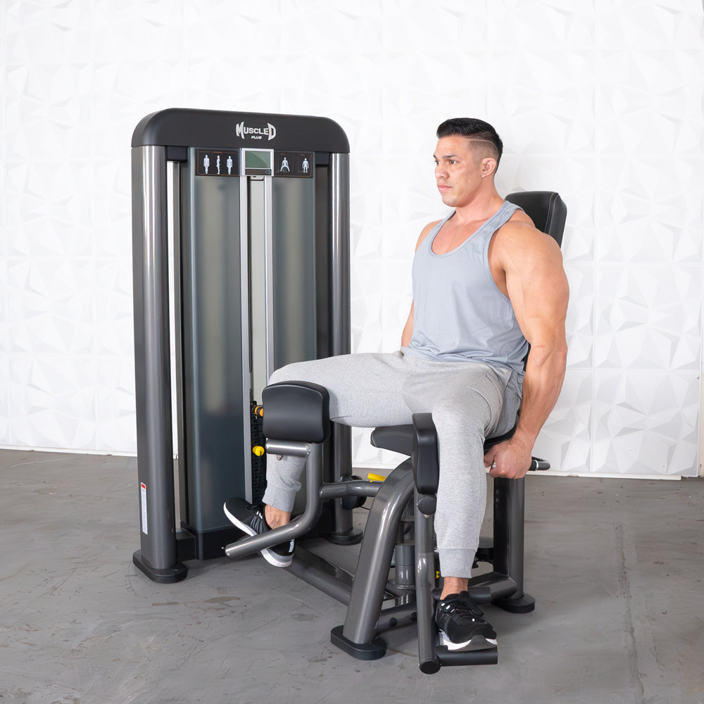 commercial selectorized black and dark grey inner thigh machine
