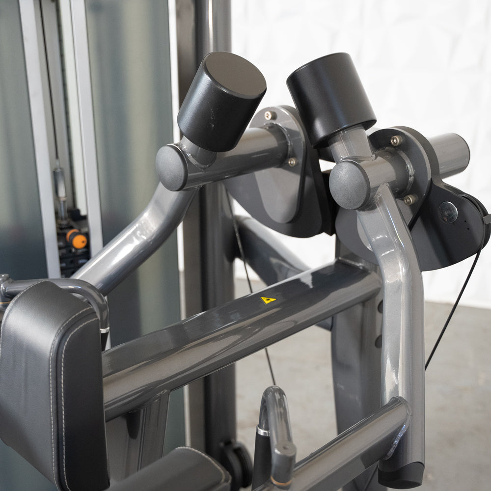 commercial black and dark grey selectorized side lateral machine detail