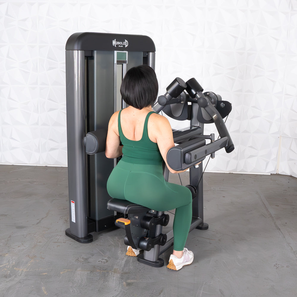 commercial black and dark grey selectorized side lateral machine