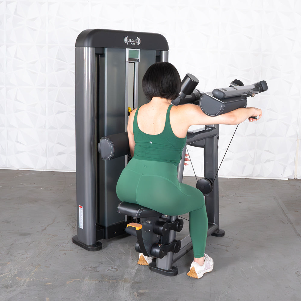 commercial black and dark grey selectorized side lateral machine