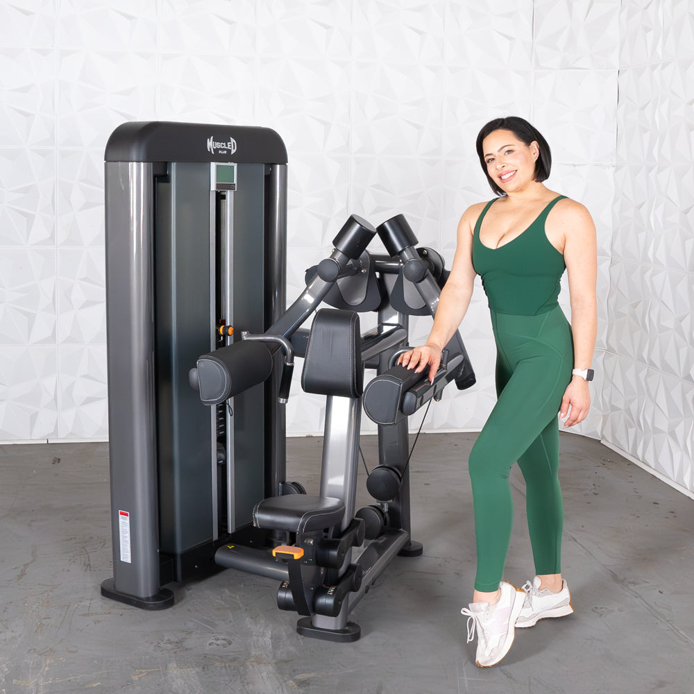 commercial black and dark grey selectorized side lateral machine