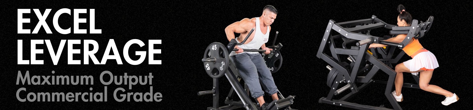 muscle d fitness commercial plate loaded excel leverage line collection banner