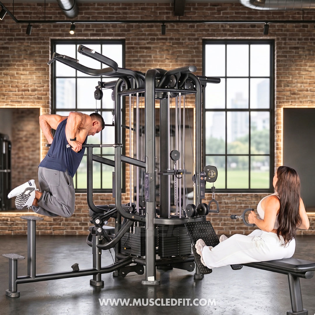 Megatron 4-Stack Jungle Gym w/ Assisted Chin Dip & Functional Column