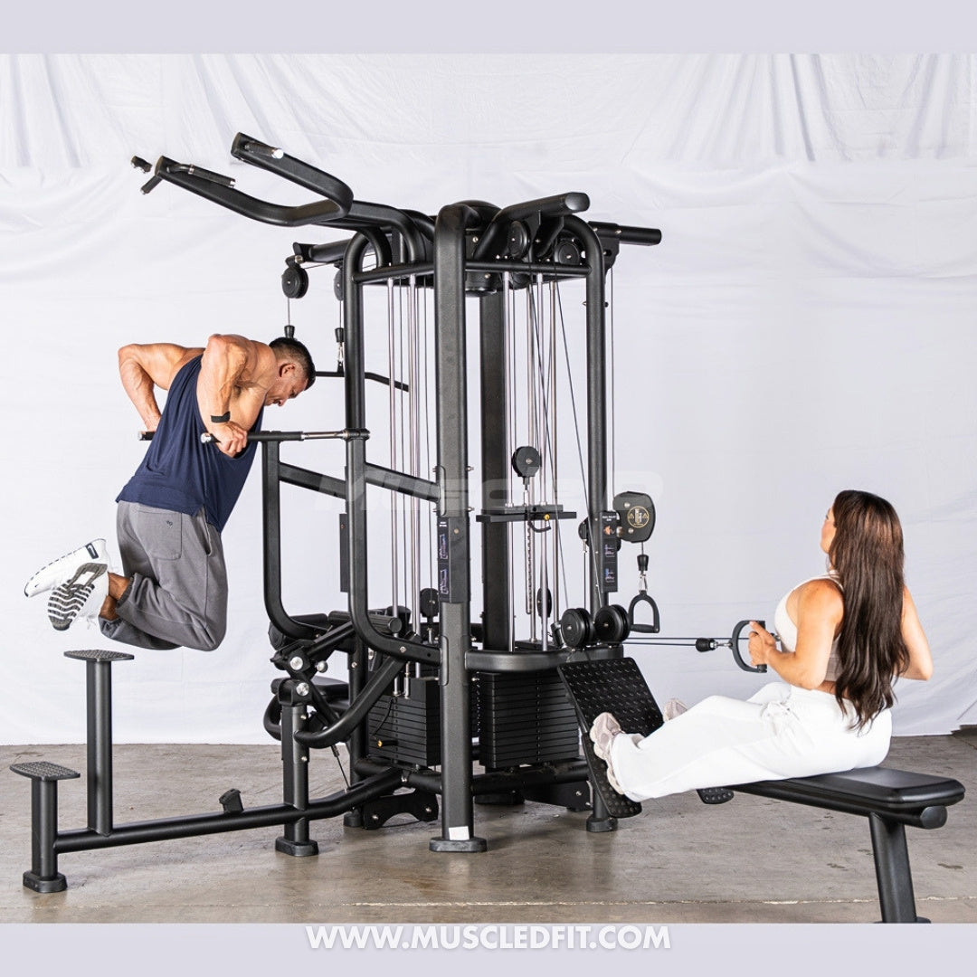 Megatron 4-Stack Jungle Gym w/ Assisted Chin Dip & Functional Column