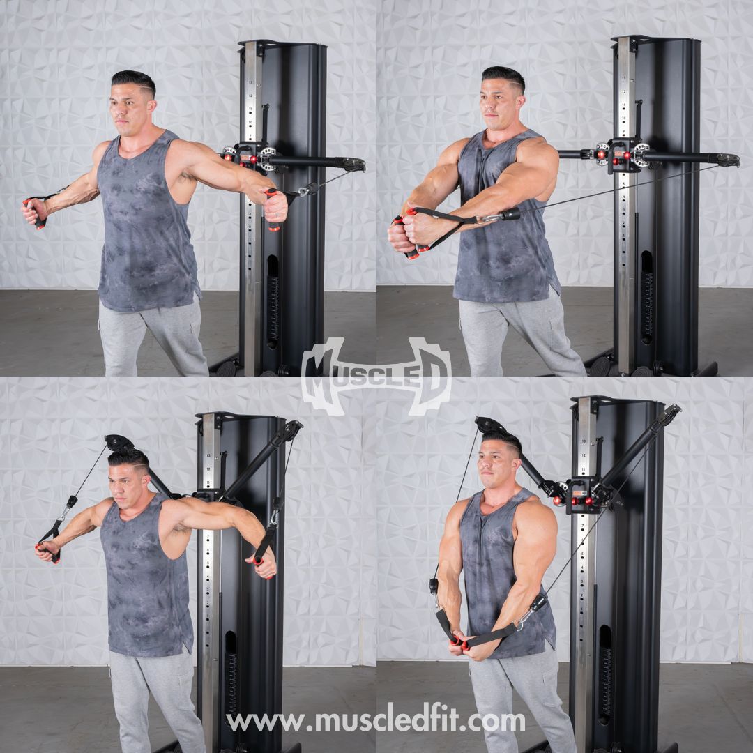 black dual adjustable functional trainer with two hundred pound weight stack