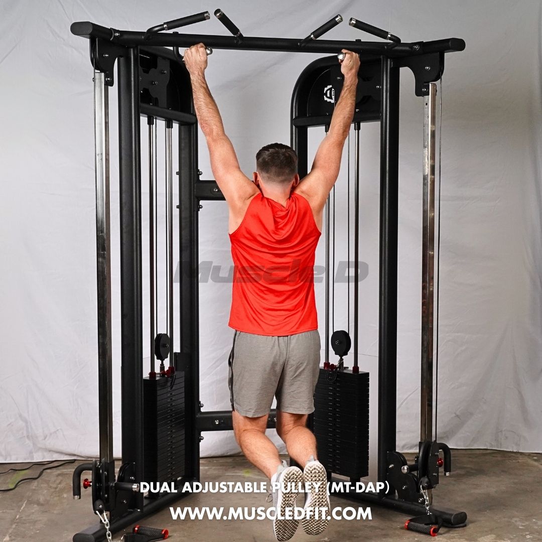 Muscle D Fitness 88" Dual Adjustable Pulley – Compact Cable Machine