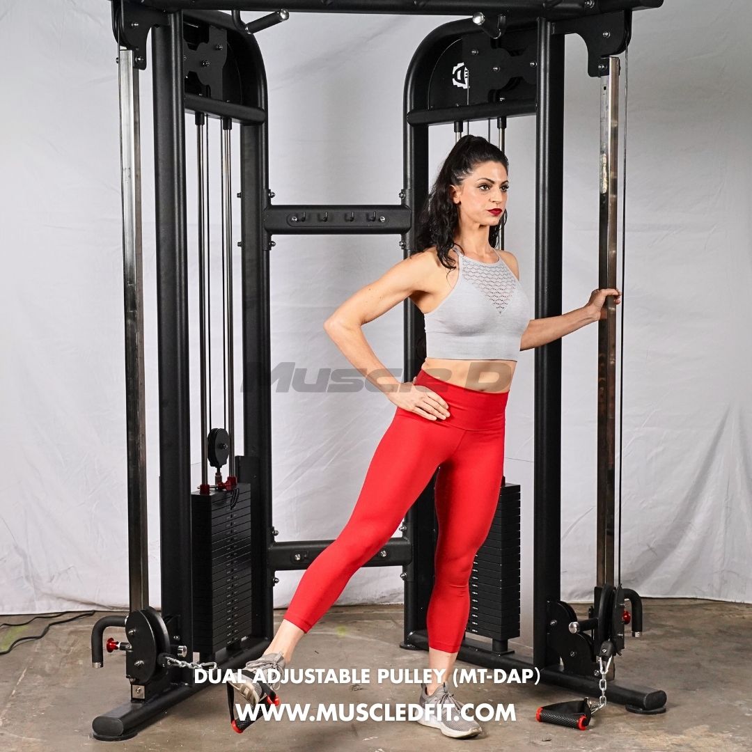 Muscle D Fitness 88" Dual Adjustable Pulley – Compact Cable Machine