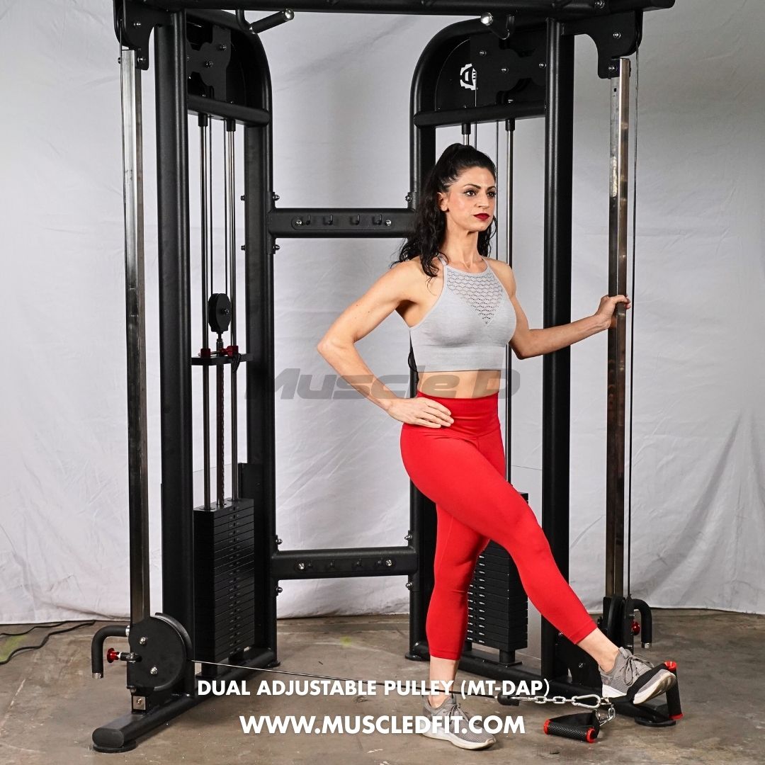 Muscle D Fitness 88" Dual Adjustable Pulley – Compact Cable Machine