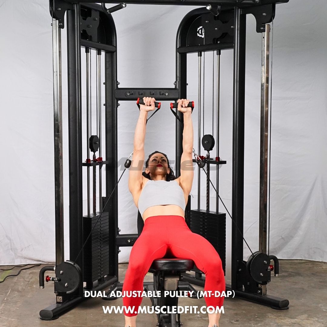 Muscle D Fitness 88" Dual Adjustable Pulley – Compact Cable Machine