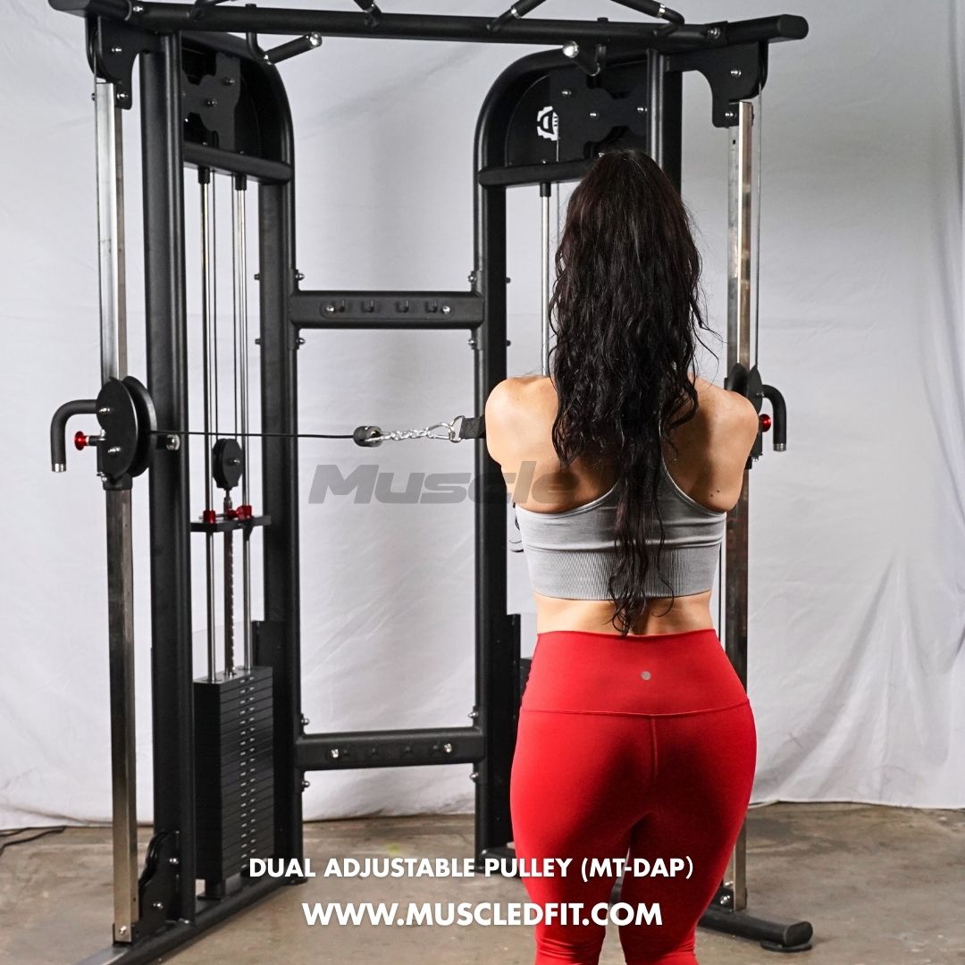 Muscle D Fitness 88" Dual Adjustable Pulley – Compact Cable Machine