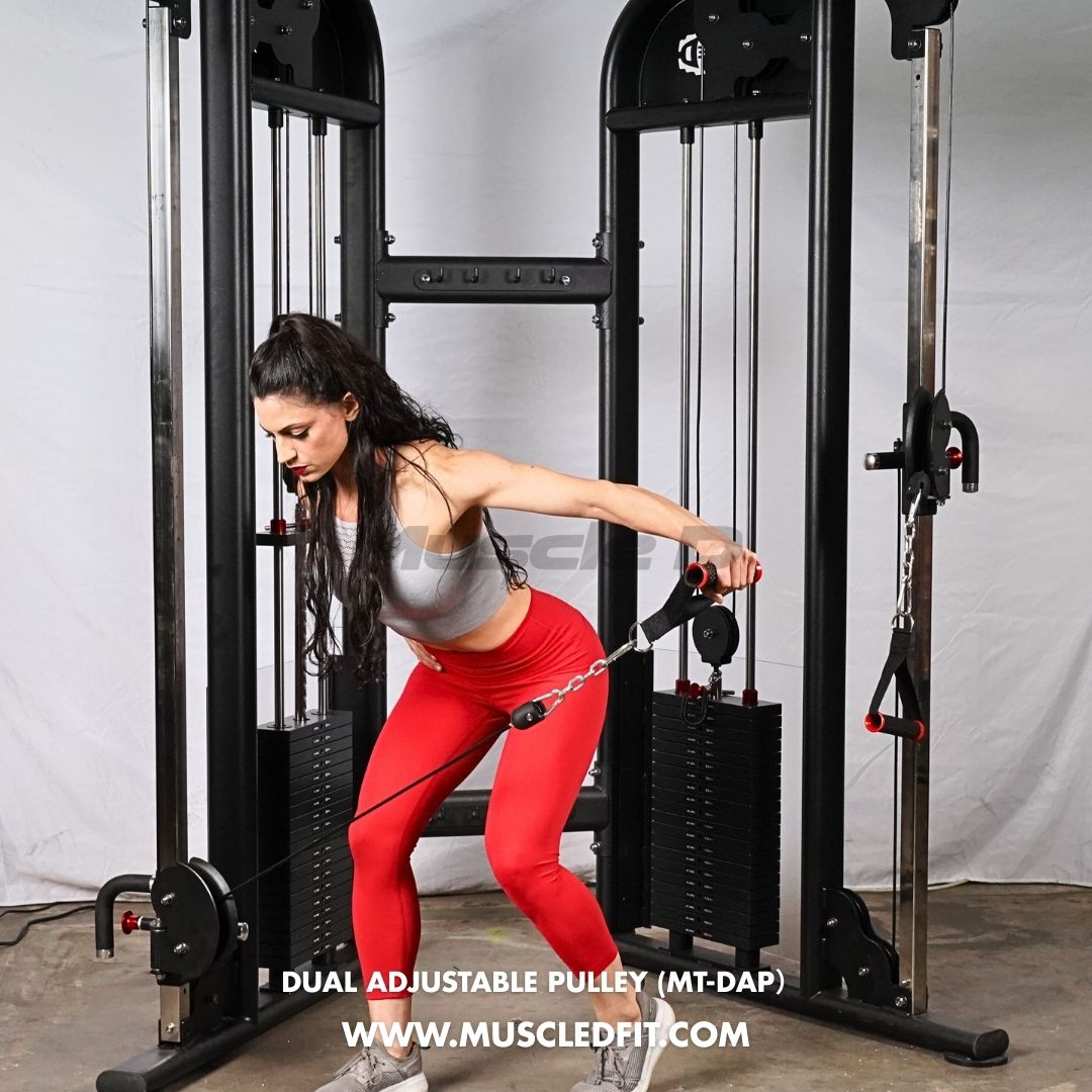 Muscle D Fitness 88" Dual Adjustable Pulley – Compact Cable Machine