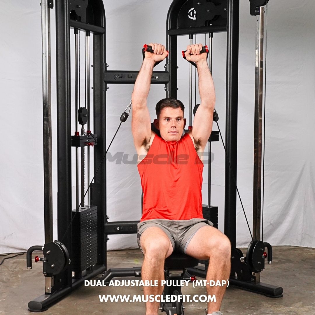 Muscle D Fitness 88" Dual Adjustable Pulley – Compact Cable Machine