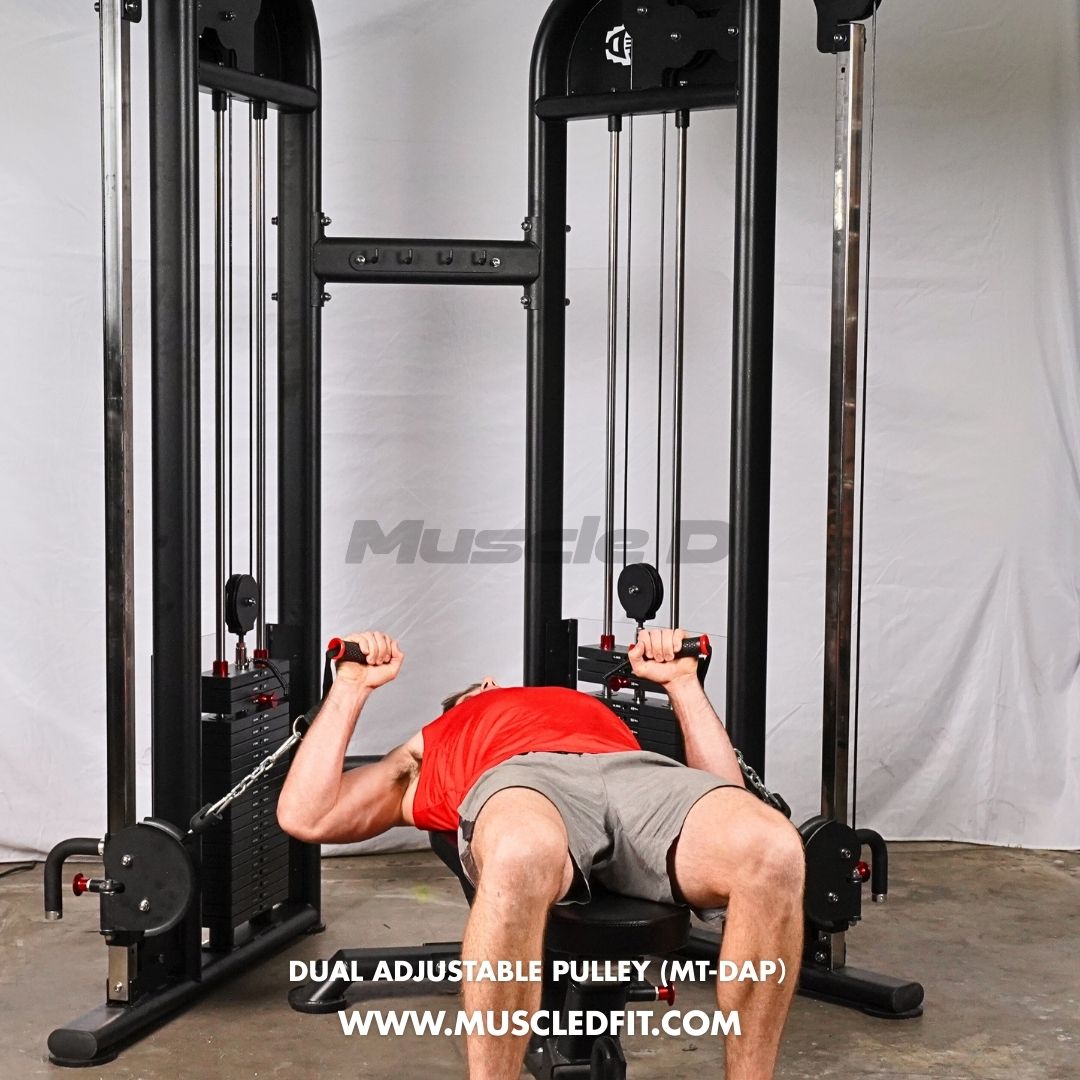 Muscle D Fitness 88" Dual Adjustable Pulley – Compact Cable Machine