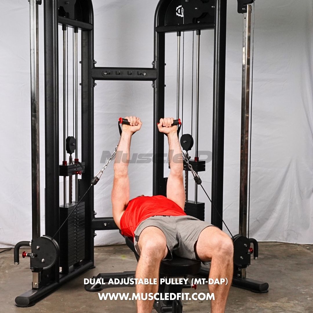 Muscle D Fitness 88" Dual Adjustable Pulley – Compact Cable Machine