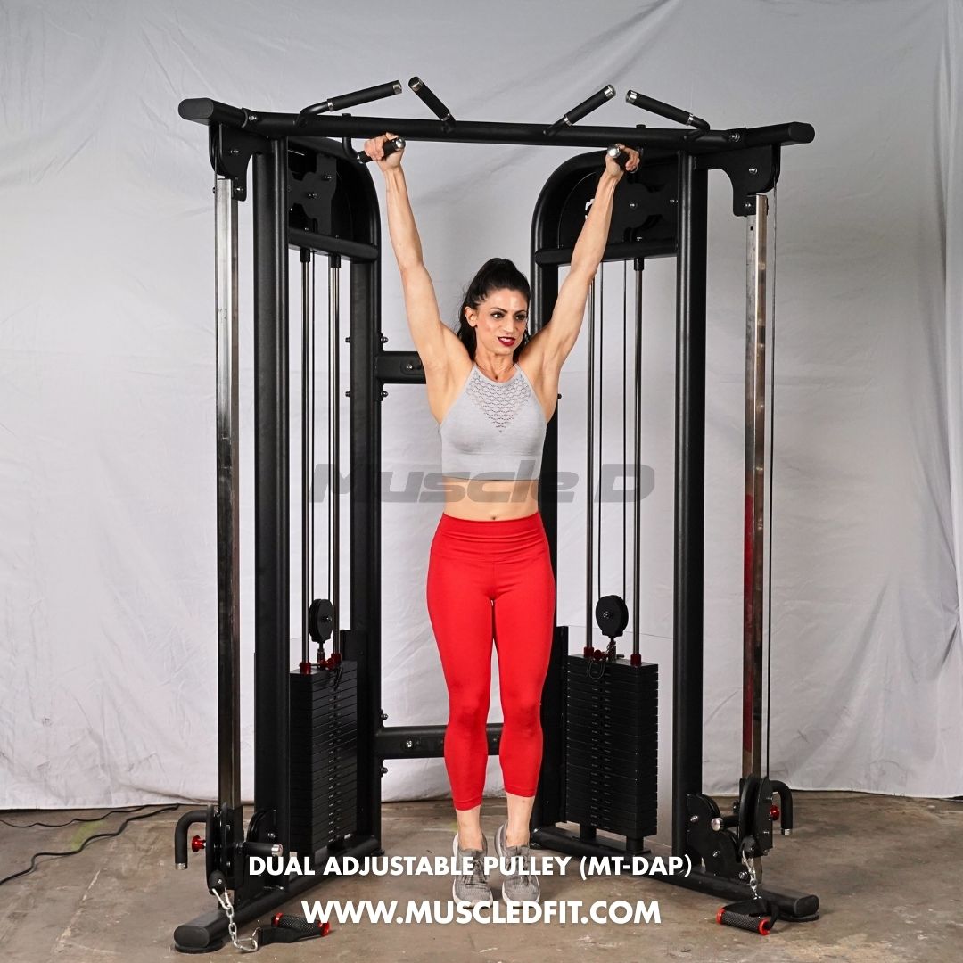 Muscle D Fitness 88" Dual Adjustable Pulley – Compact Cable Machine