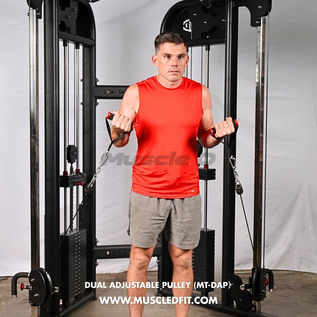 Muscle D Fitness 88" Dual Adjustable Pulley – Compact Cable Machine