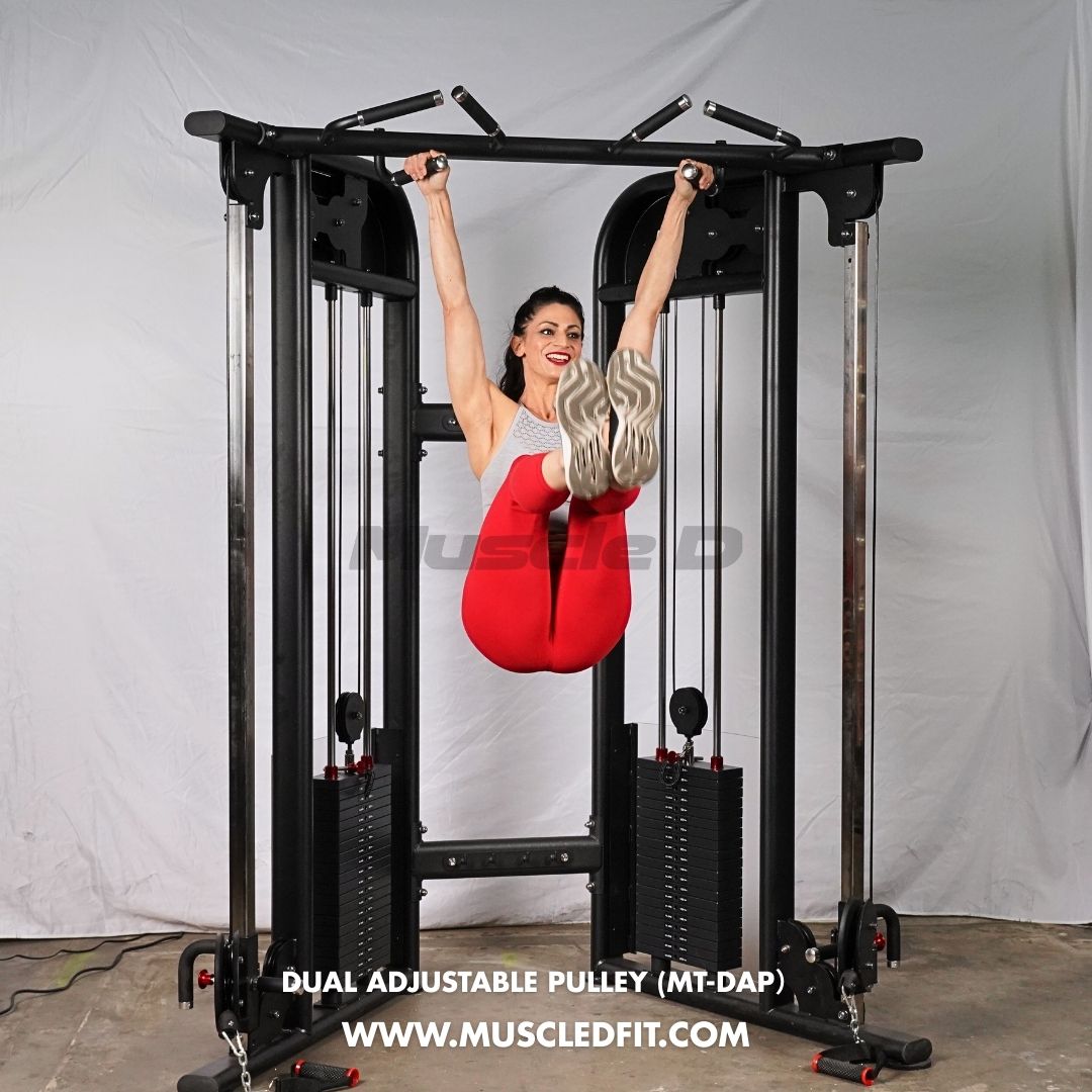 Muscle D Fitness 88" Dual Adjustable Pulley – Compact Cable Machine