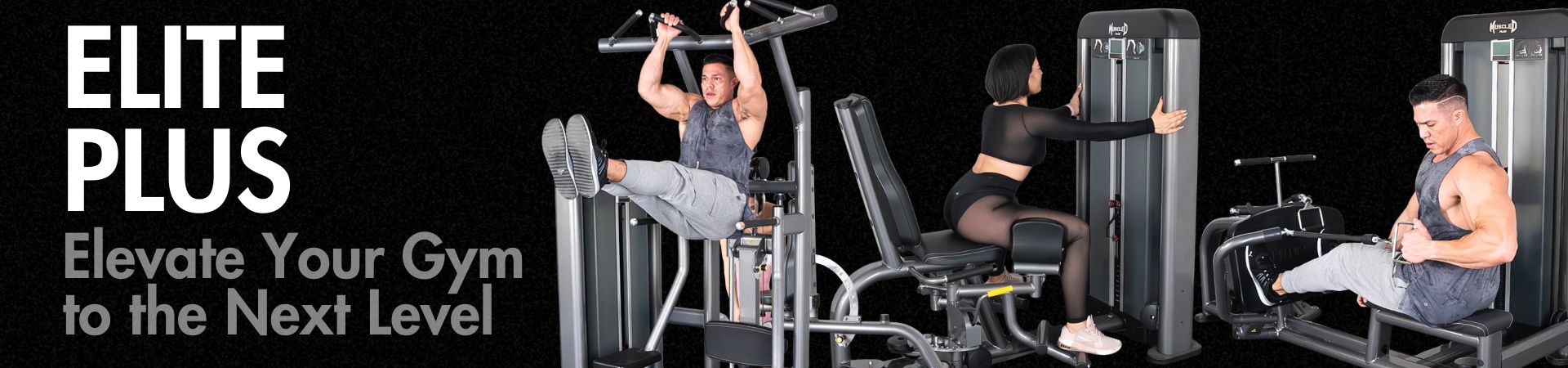 commercial selectorized assisted chin dip, inner outer thigh and long pull row machine