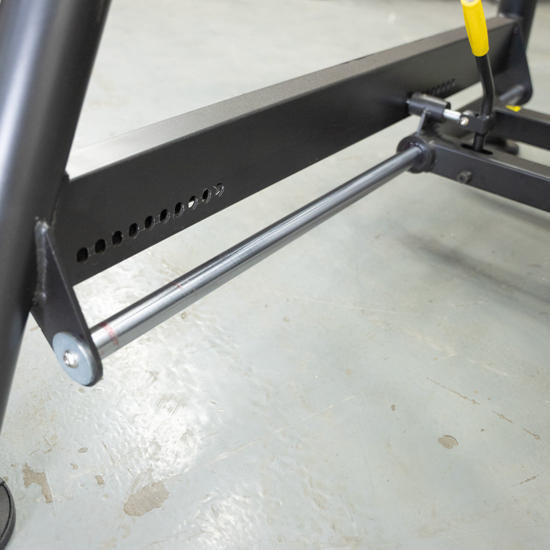 muscle d fitness commercial plate loaded black and maroon handle power leverage v2 convergent bench machine seat adjust detail