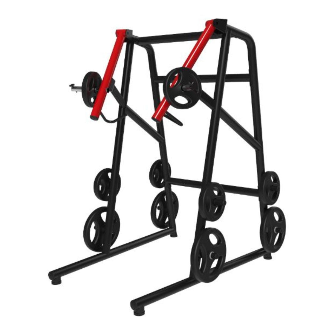 muscle d fitness commercial plate loaded black and maroon power leverage v2 iso lateral jammer machine