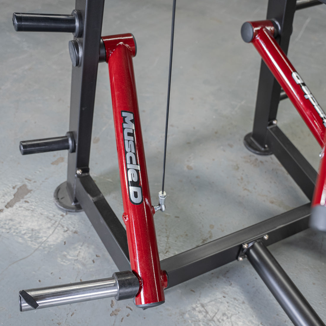 muscle d fitness commercial plate loaded black and maroon power leverage v2 iso lateral raise machine detail