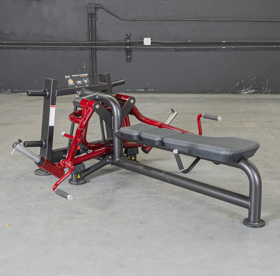 muscle d fitness commercial plate loaded black and maroon power leverage v2 lying pec fly machine