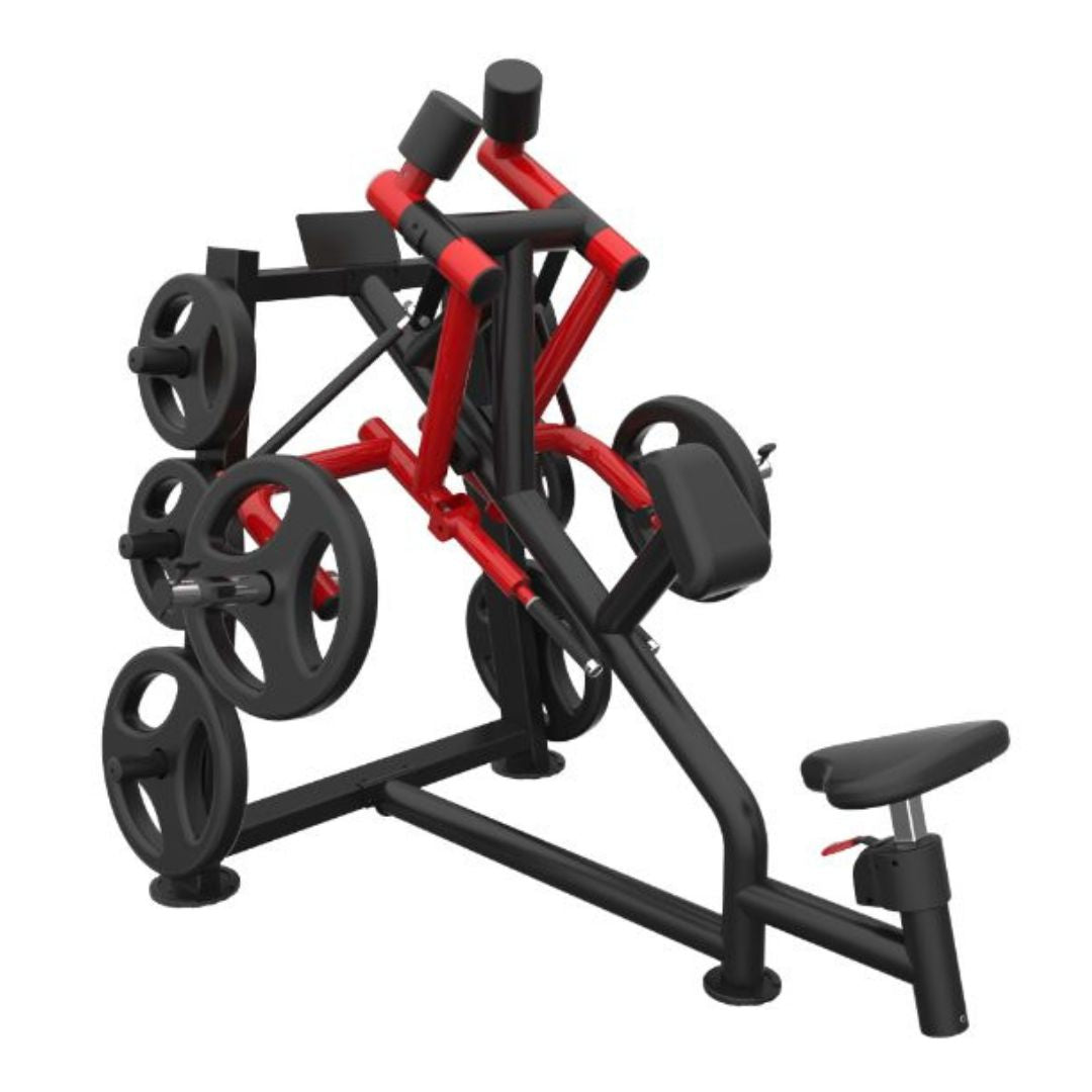 muscle d fitness commercial plate loaded power leverage v2 black and maroon rear delt machine with storage