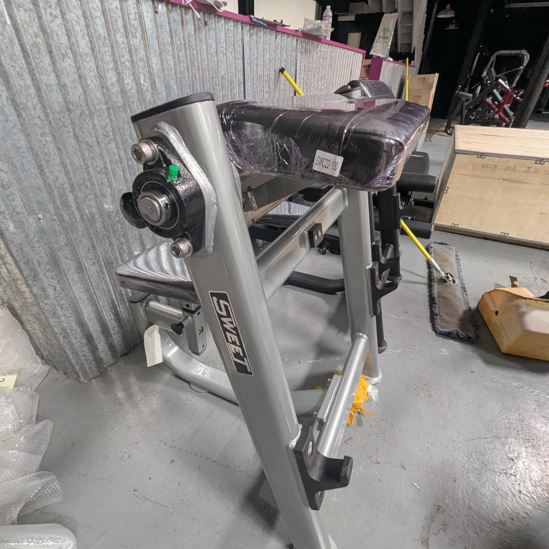 silver preacher curl bench with adjustable pad