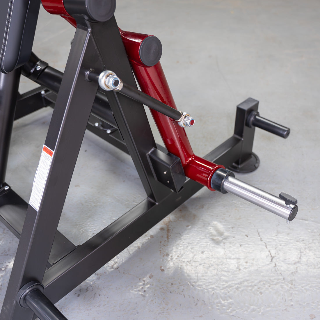 muscle d fitness commercial plate loaded power leverage v2 black and maroon hammer grip triceps machine detail