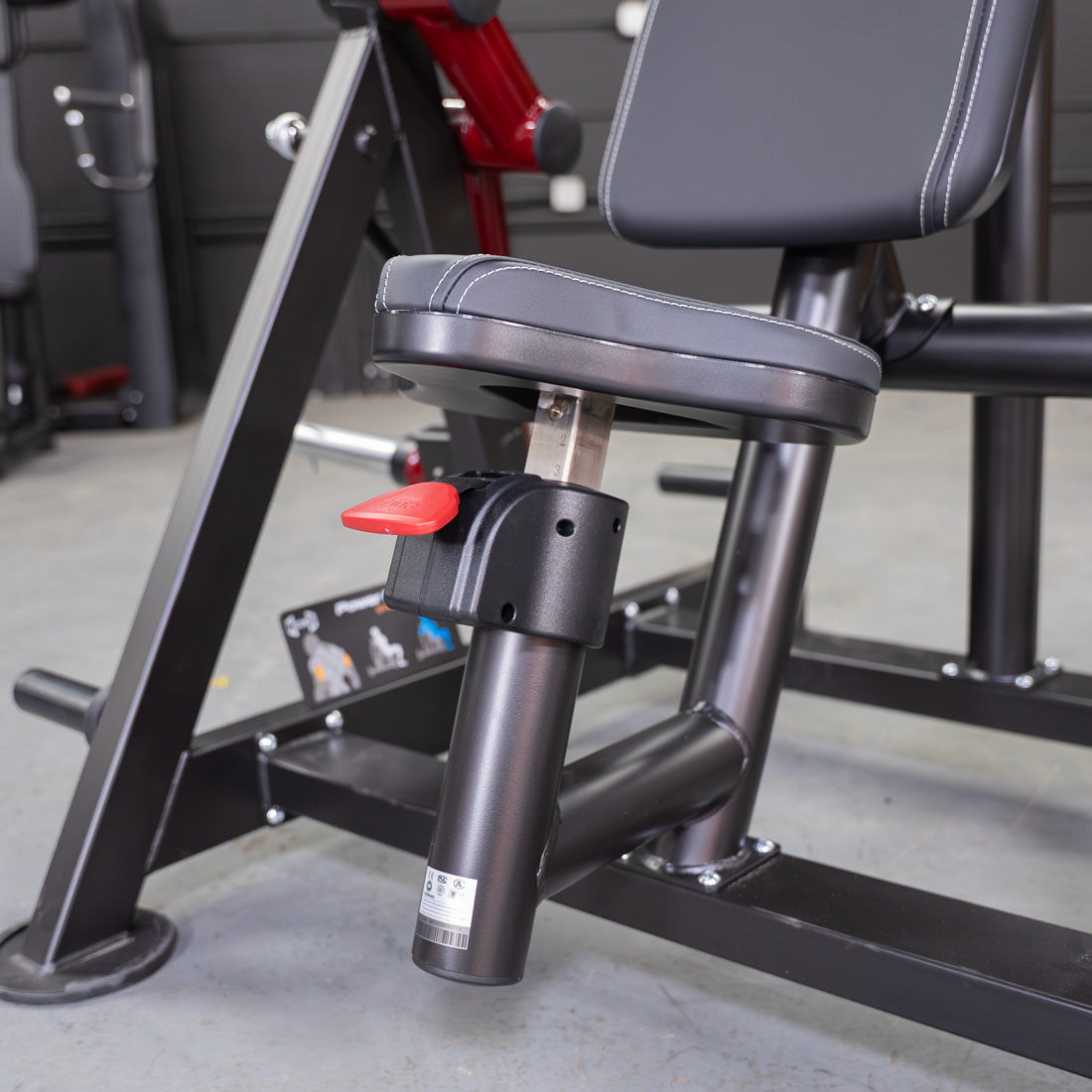 muscle d fitness commercial plate loaded power leverage v2 black and maroon hammer grip triceps machine detail