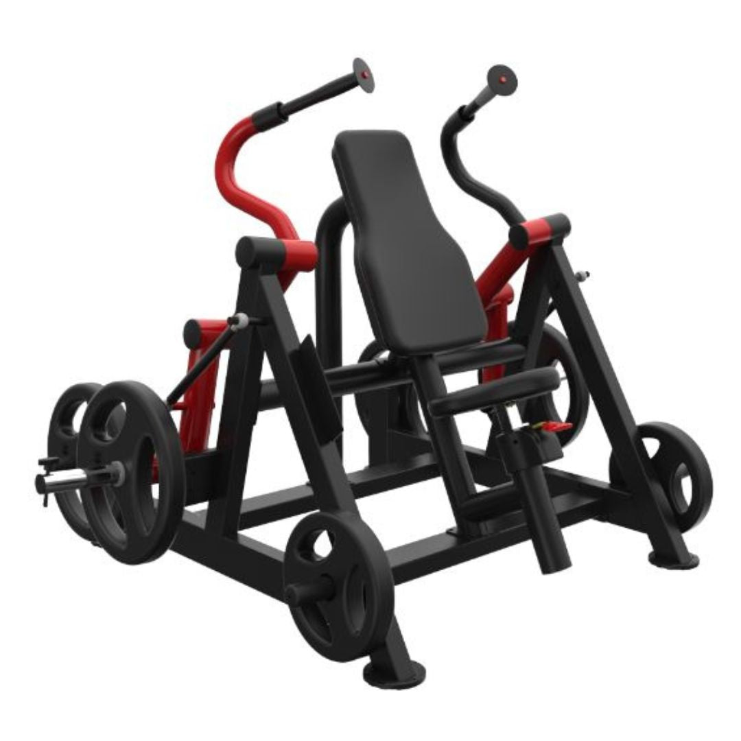 muscle d fitness commercial plate loaded power leverage v2 black and maroon hammer grip triceps machine with weight storage