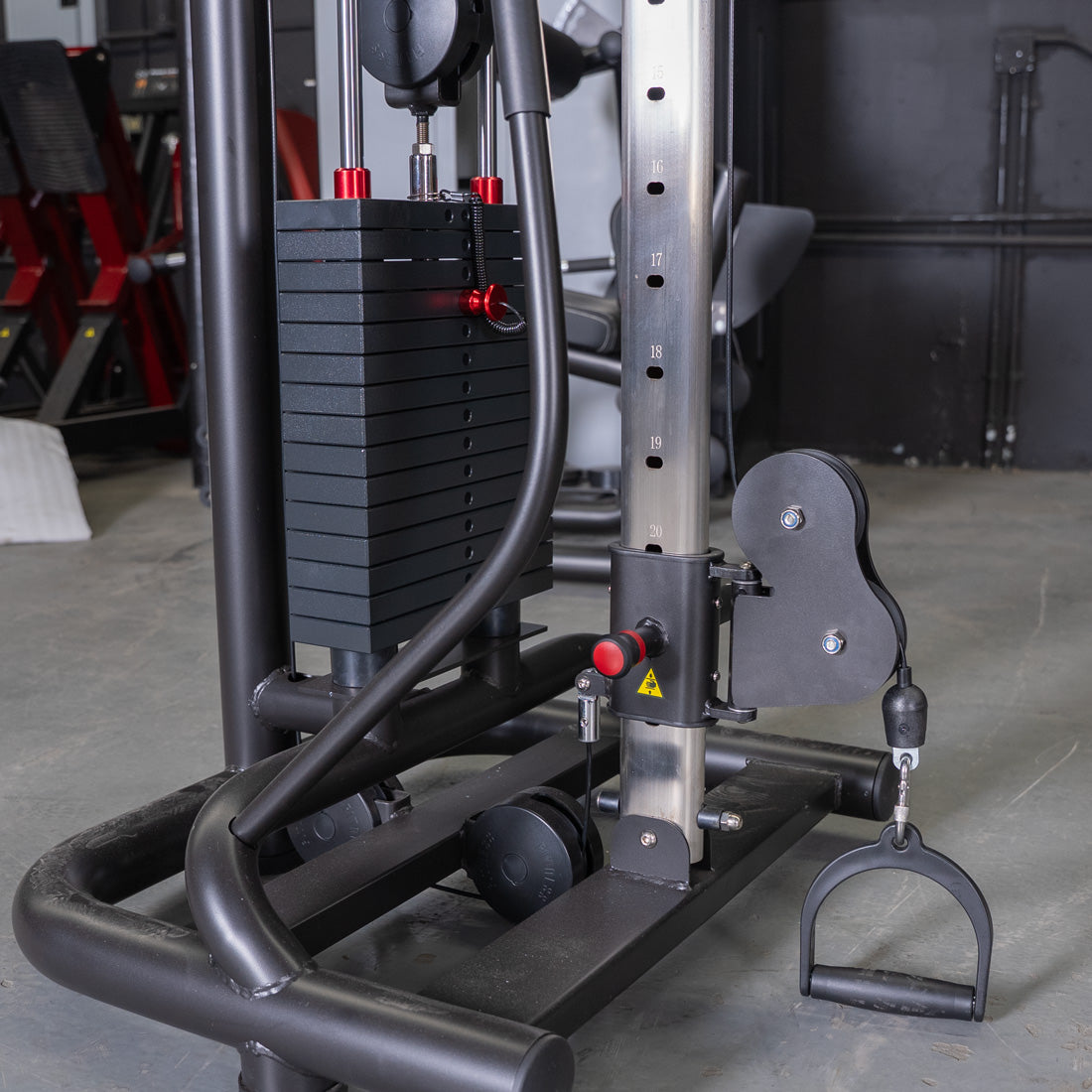 muscle d fitness commercial selectorized vogue black cable crossover machine detail