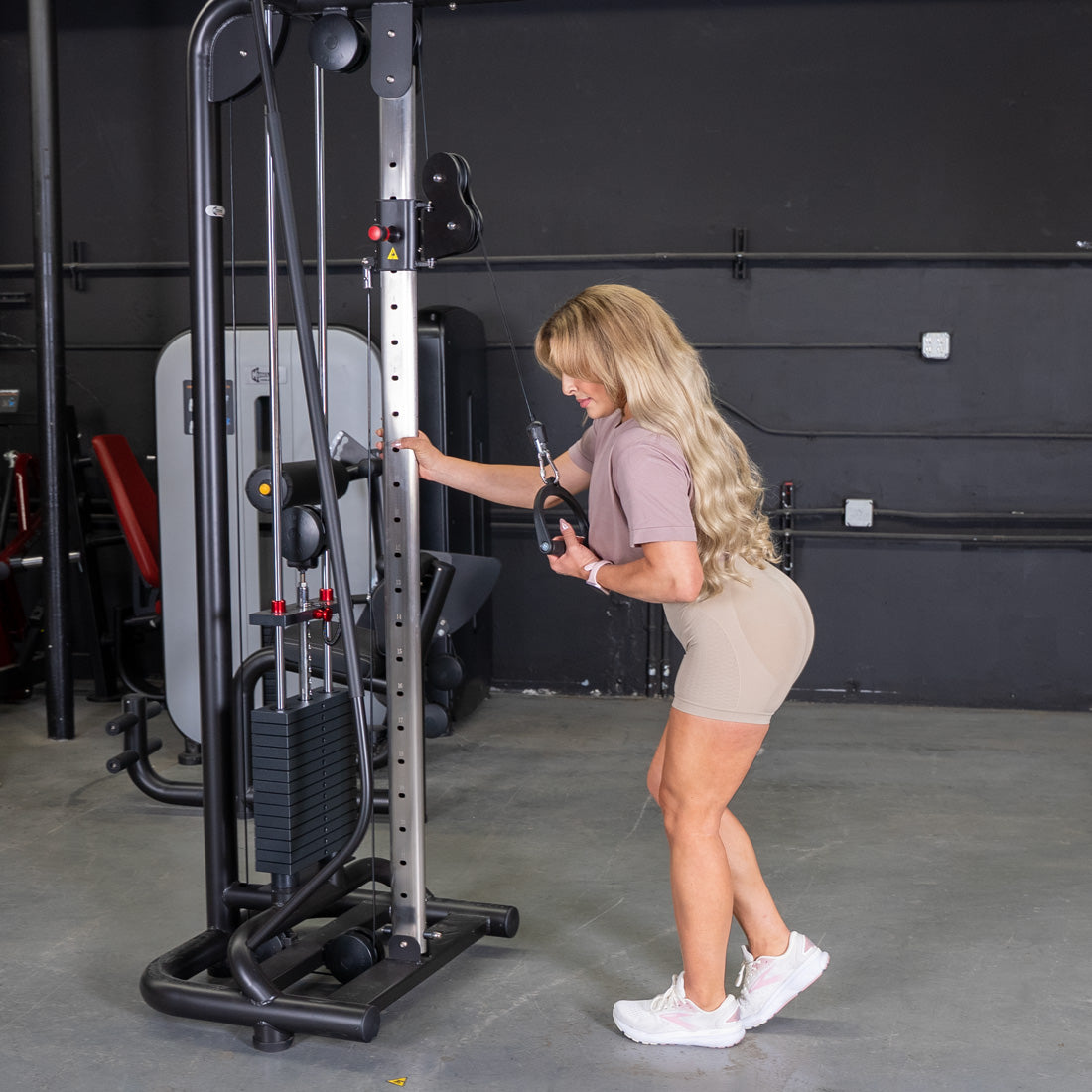 muscle d fitness commercial selectorized vogue black cable crossover machine