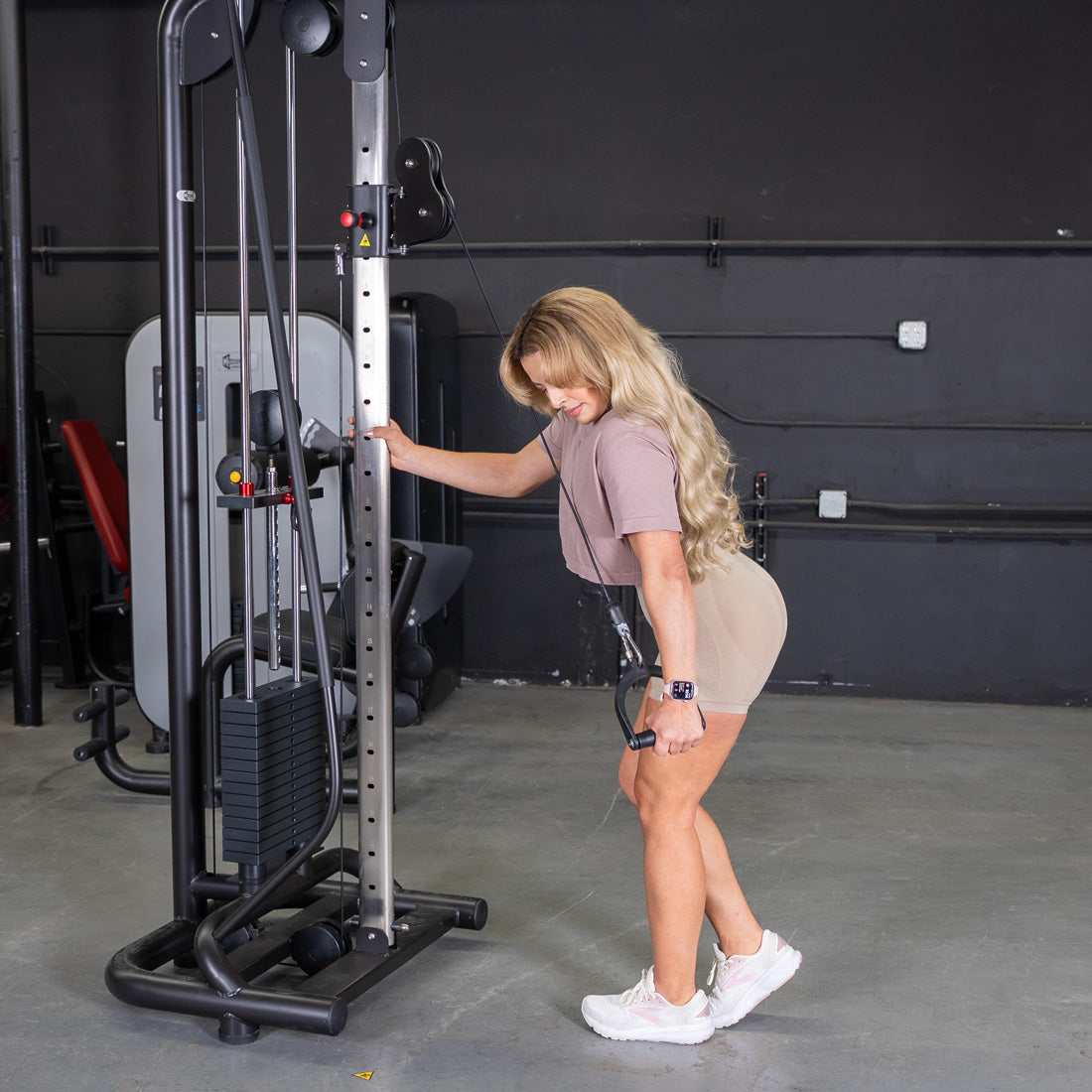 muscle d fitness commercial selectorized vogue black cable crossover machine