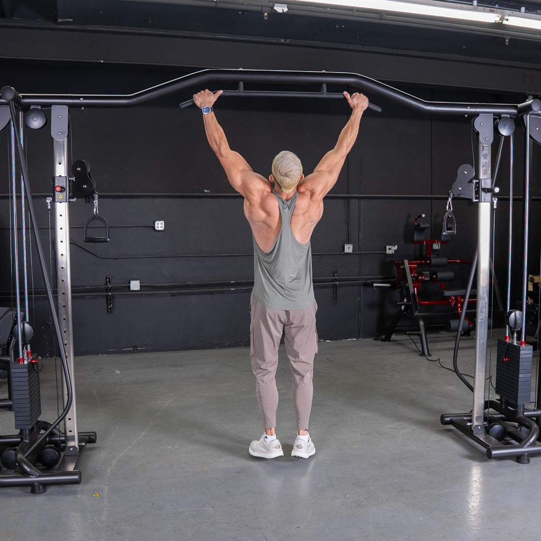 muscle d fitness commercial selectorized vogue black cable crossover machine