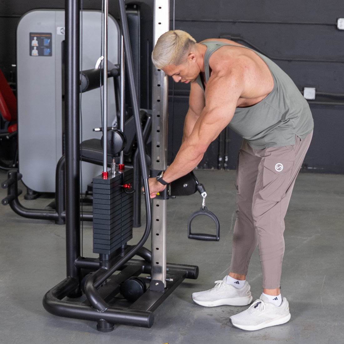 muscle d fitness commercial selectorized vogue black cable crossover machine